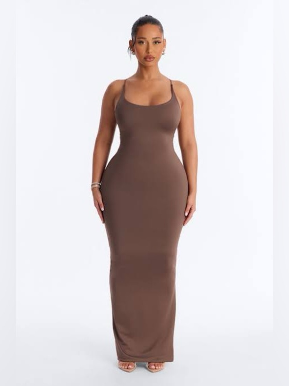 bodycon maxi dress fashion nova Sleeveless Nylon Blend Scoop Neck, Contour Scoop Neck Spaghetti Strap in Brown, Size XL, 95% Polyester princess quince dresses NWT BCBG MAXAZRIA Kenji SIZE - True to U.S. Size (Regular Width):10